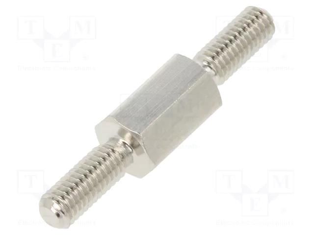 Screwed spacer sleeve; 8mm; Ext.thread: M3; hexagonal; brass DREMEC TMM-M3X8/DR413
