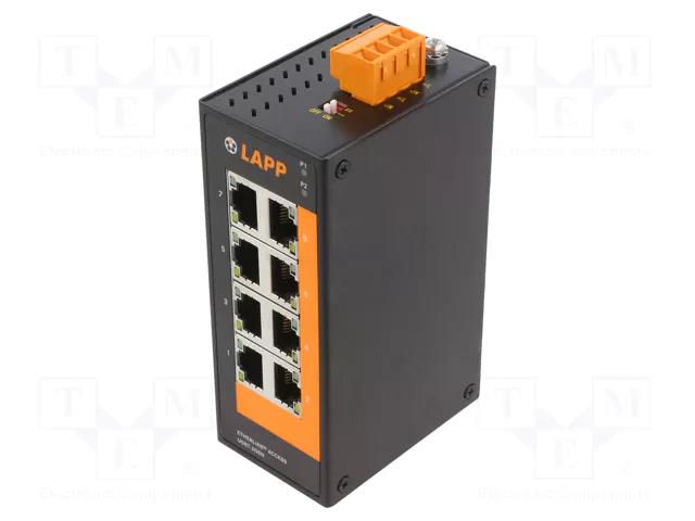 Switch Ethernet; unmanaged; Number of ports: 8; 12÷48VDC; RJ45 LAPP 21700124