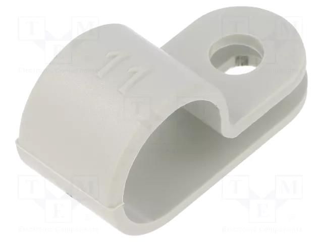 Fixing clamp; Cable P-clips; ØBundle : 11mm; W: 10mm; polyamide OBO BETTERMANN OBO-2222116