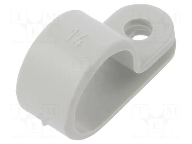 Fixing clamp; Cable P-clips; ØBundle : 14mm; W: 10mm; polyamide OBO BETTERMANN OBO-2222140