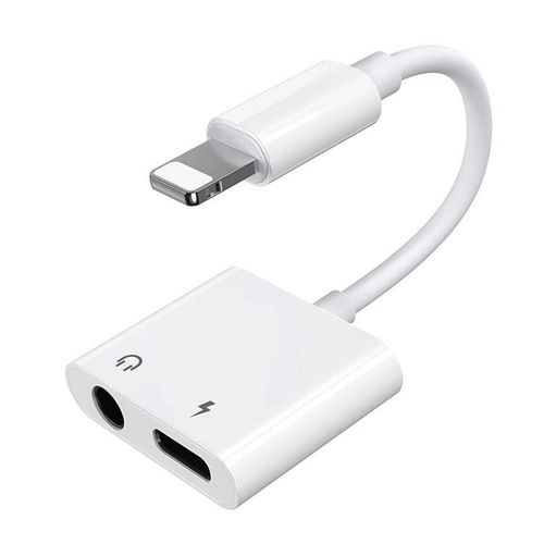 Joyroom S-Y104 headphone adapter Lightning - Lightning / mini jack 3.5mm - white, Joyroom 6956116718978 6956116718978