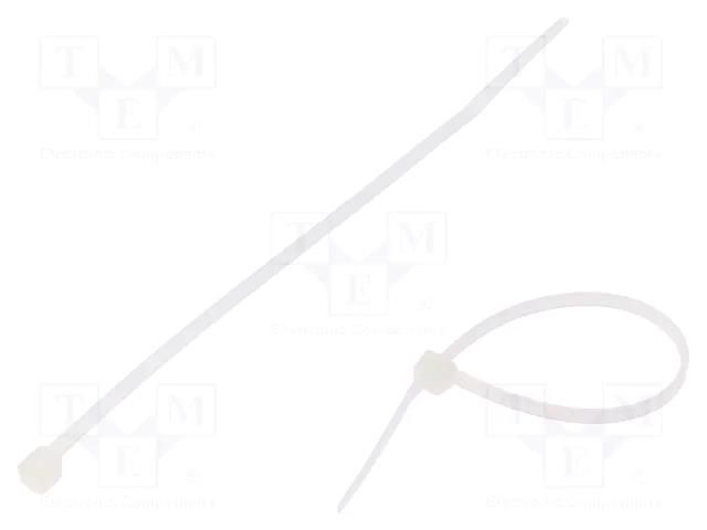 Cable tie; L: 200mm; W: 3.3mm; natural; polyamide; 166N; Ømax: 50mm TIE10 TT3.3X200/N