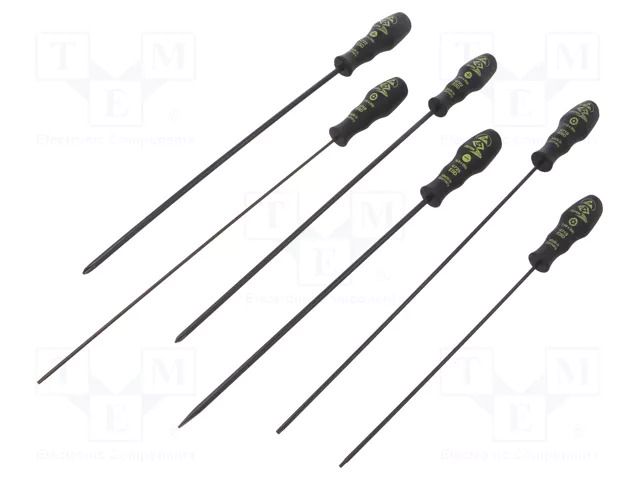 Phillips,slot,Torx®; PH1,PH2,SL 5,TX08,TX10,TX15; ESD; 6pcs. C.K CK-T4797ESD