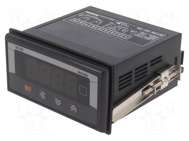 Meter; DC voltage; 100÷240VAC; on panel; MT4W; Display: LED; 14.2mm AUTONICS MT4W-DV-4N