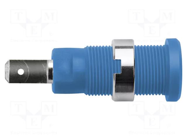 Connector: 2mm banana; socket; 10A; blue; on panel; insulated; 5mΩ SCHÜTZINGER SEB8660NI-BL