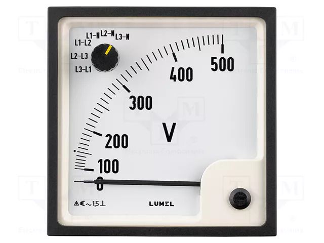 Voltmeter; on panel; VAC: 0÷15kV; Class: 1.5; True RMS; Umax: 300V LUMEL EP29-NC7210000