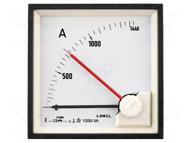 Ammeter; on panel; I AC: 0÷20A; Class: 3; 300V; BA27; 72x72x64mm LUMEL BA27-1NE4090000