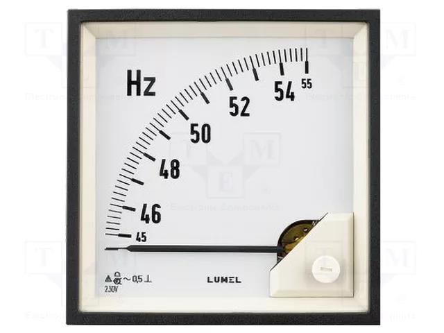 Meter: frequency; on panel; analogue,mounting; 96x96x64mm; 230V LUMEL CA39-340000