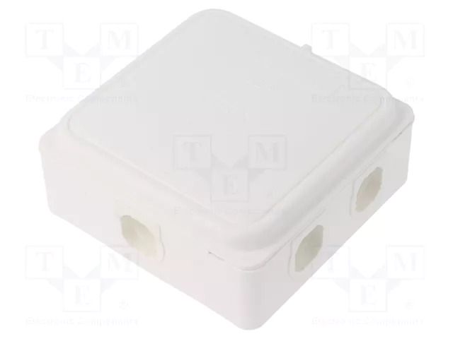 Enclosure: junction box; X: 110mm; Y: 110mm; Z: 49mm; IP65; white FIBOX JB6WH