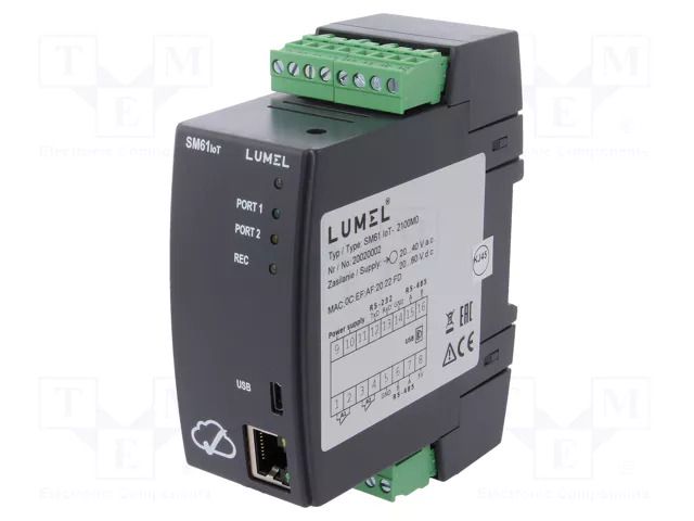 Industrial module: data logger; 20÷40VAC; 20÷60VDC; 45x120x100mm LUMEL SM61IOT-2100M0