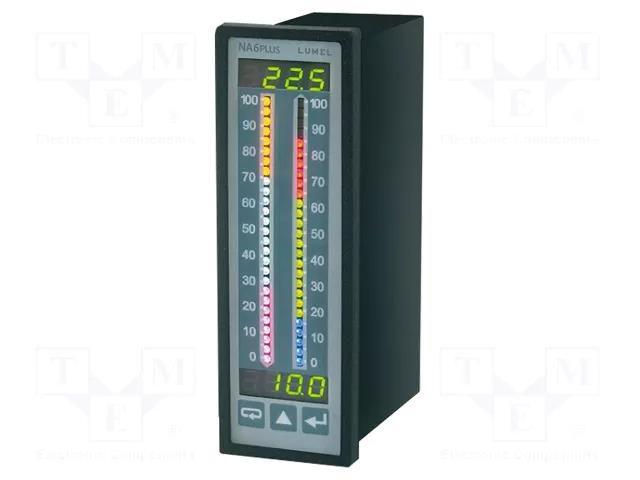 Meter: programmable; digital,mounting; on panel; LED x2; 4-digit LUMEL NA6PLUS-MGRU14100M