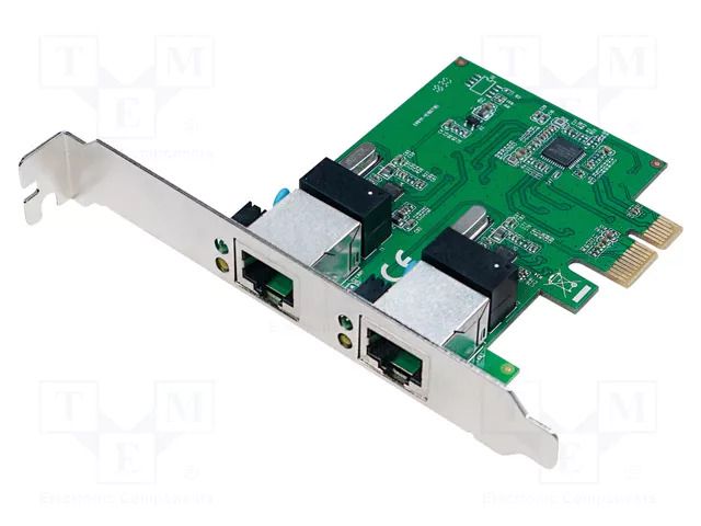 PC extension card: PCIe; RJ45 socket x2; PCI Express 2.0 LOGILINK PC0075