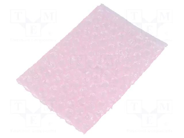 Protection bag; ESD; L: 250mm; W: 175mm; Thk: 55um; polyetylene; pink EUROSTAT GROUP ERS-200216002
