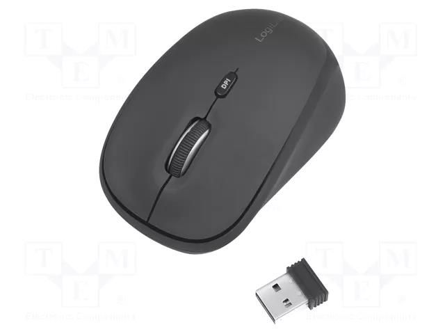 Mouse; black; USB A; wireless,optical; No.of butt: 3; 10m LOGILINK ID0193