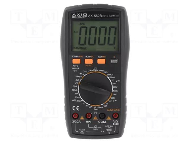 Digital multimeter; LCD; 3,5 digit; VDC accuracy: ±(0.5%+3digit) AXIOMET AX-582B