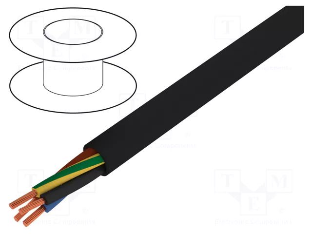 Wire; HELUPOWER® 1000; 4G10mm2; round; stranded; Cu; PVC; black HELUKABEL POWER-1000-4G10