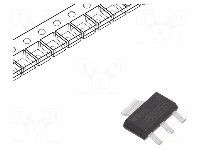 Transistor: N-MOSFET; unipolar; 55V; 4A; Idm: 30A; 8W; SC73,SOT223 NEXPERIA BUK9880-55A/CUX