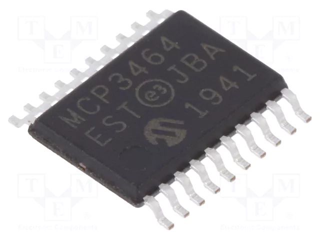 IC: A/D converter; Ch: 8; 16bit; 156ksps; 2.7÷3.6V; TSSOP20; ±7LSB MICROCHIP TECHNOLOGY MCP3464-E/ST