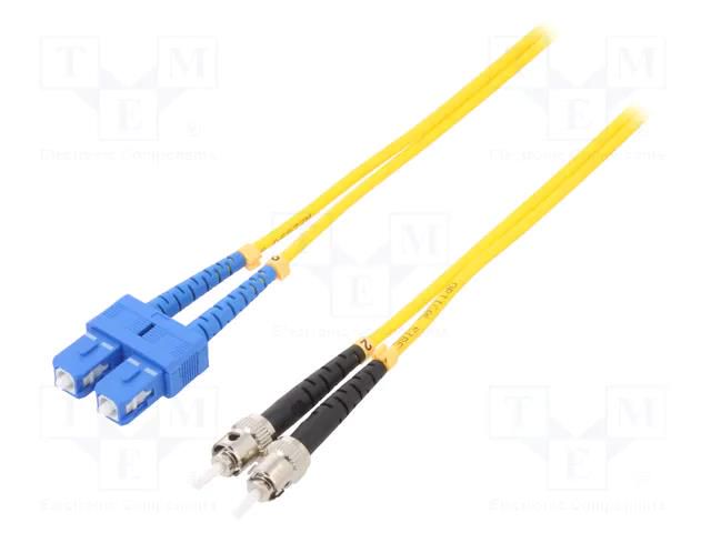 Fiber patch cord; SC/UPC,ST/UPC; 3m; Optical fiber: 9/125um; LSZH QOLTEC QOLTEC-54061