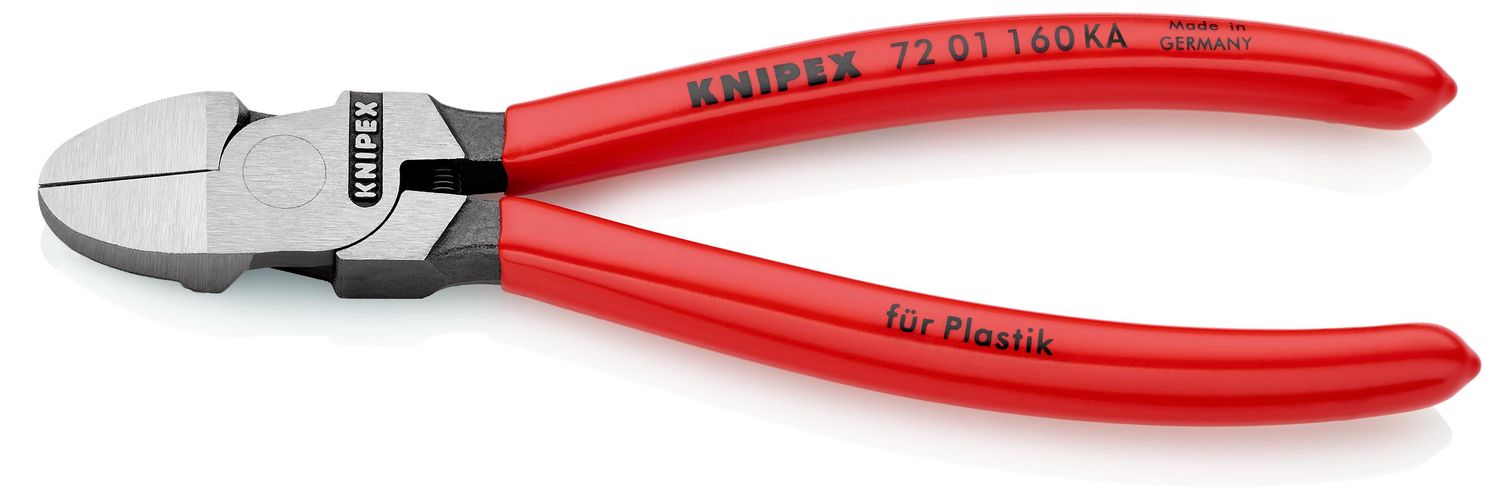 KNIPEX 72 01 160 KA Diagonal Cutters for plastics round head plastic coated 160 mm 72 01 160 KA 4003773086376