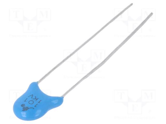 Capacitor: ceramic; 100pF; 1kVDC; SL; ±10%; 5mm Jb Capacitors JYC3A101KBS065000B