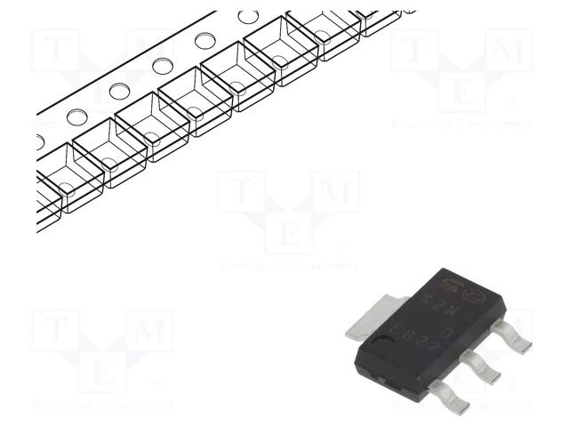 Thyristor; 800V; Ifmax: 1.25A; 0.8A; Igt: 200uA; SOT223; SMD STMicroelectronics X0202NN-5BA4