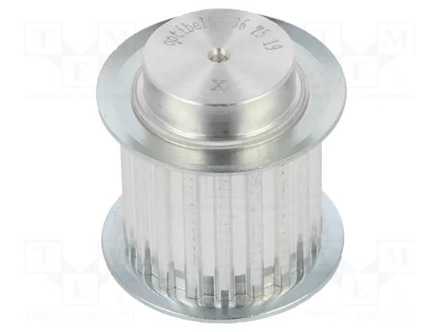 Belt pulley; T5; W: 25mm; whell width: 36mm; Ø: 29.4mm; aluminium OPTIBELT 36-T5-19-200ZA