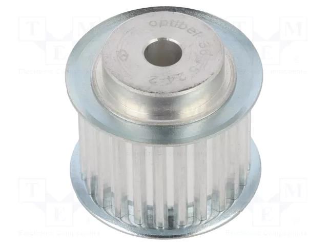 Belt pulley; T5; W: 25mm; whell width: 36mm; Ø: 37.4mm; aluminium OPTIBELT 36-T5-24-200ZA