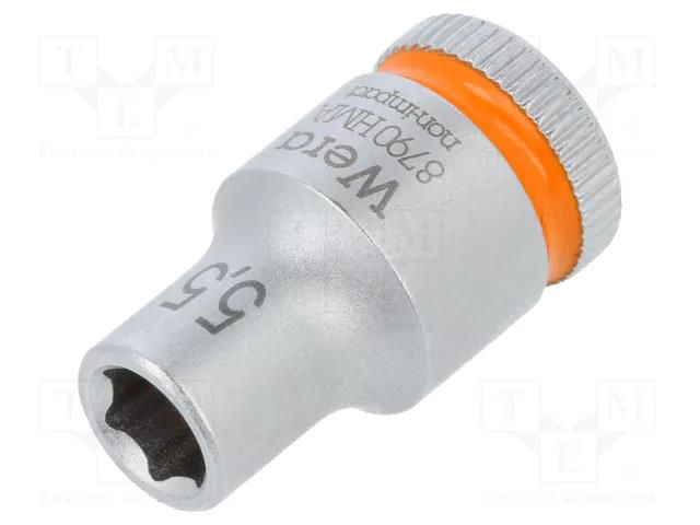 Socket; 6-angles,socket spanner; HEX 5.5mm; 1/4"; Zyklop WERA WERA.05003504001