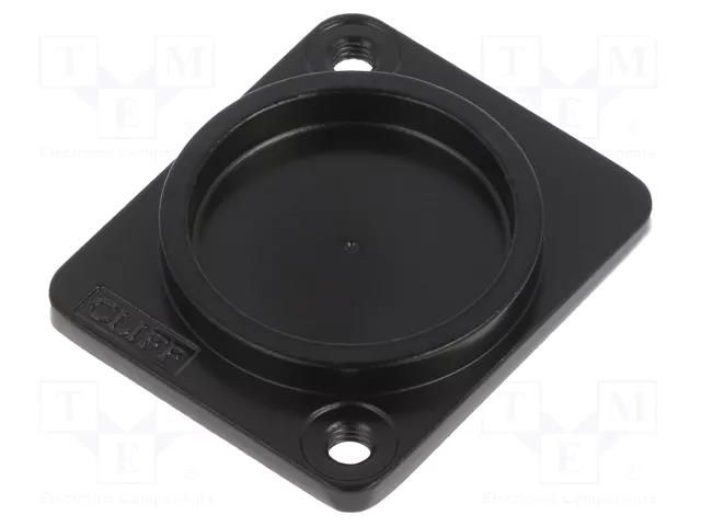 Protection cap; black; metal; XLR standard; Holes pitch: 19x24mm CLIFF CP30300MB3