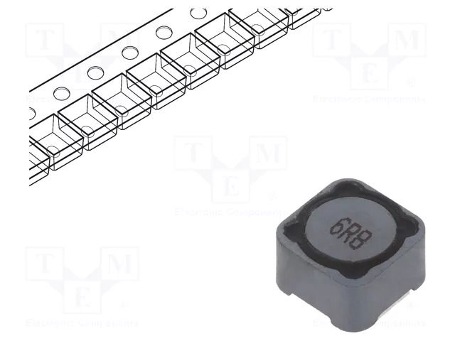 Inductor: wire; SMD; 6.8uH; 6.4A; 14mΩ; ±20%; 12x12x8mm; -40÷125°C Viking PCS127MT6R8