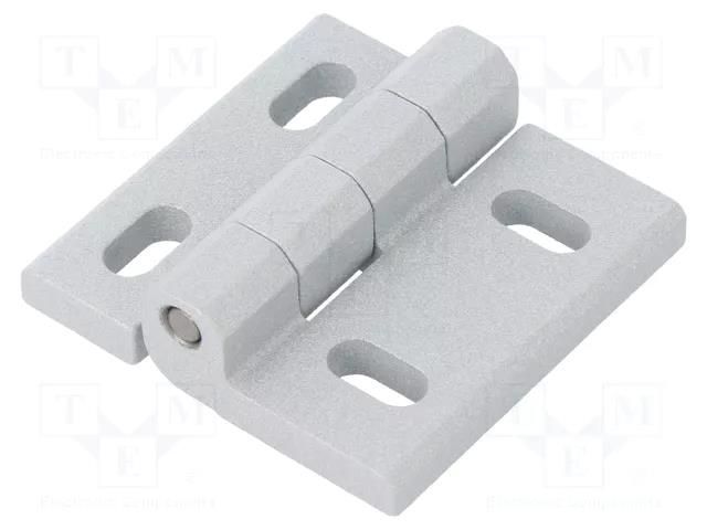 Hinge; Width: 45mm; cast zinc; silver; H: 45mm; adjustable ELESA+GANTER GN235ZD45-45-HB-SR