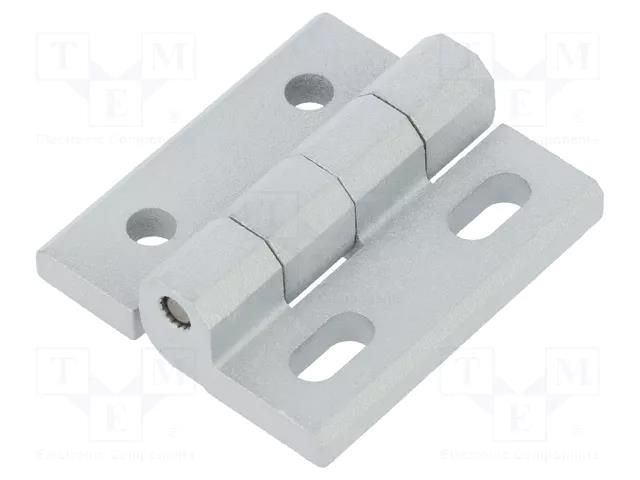 Hinge; Width: 40mm; cast zinc; silver; H: 45mm; without regulation ELESA+GANTER GN235ZD40-45-DH-SR