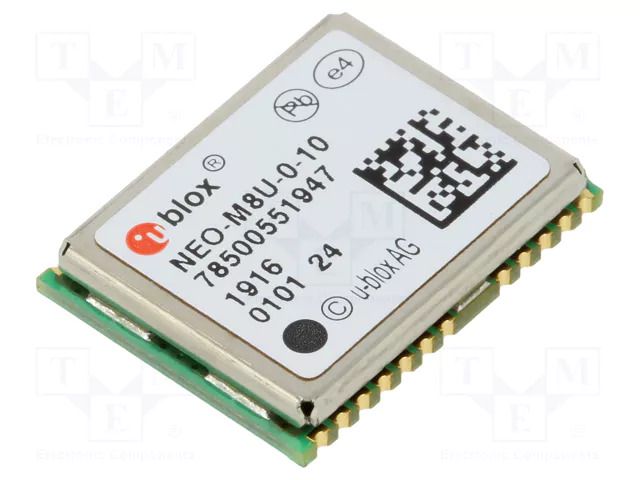 Module: GPS/BEIDOU; ±2.5m; NMEA,UBX; -160dBm; 2.7÷3.6VDC; Galileo u-blox NEO-M8U-0