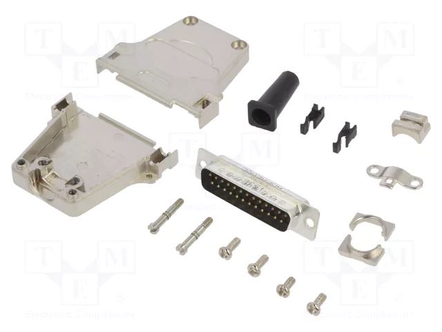 Connector: D-Sub; PIN: 25; male; straight; soldering; for cable AMPHENOL COMMUNICATIONS SOLUTIONS DTZFRG-25MSSL