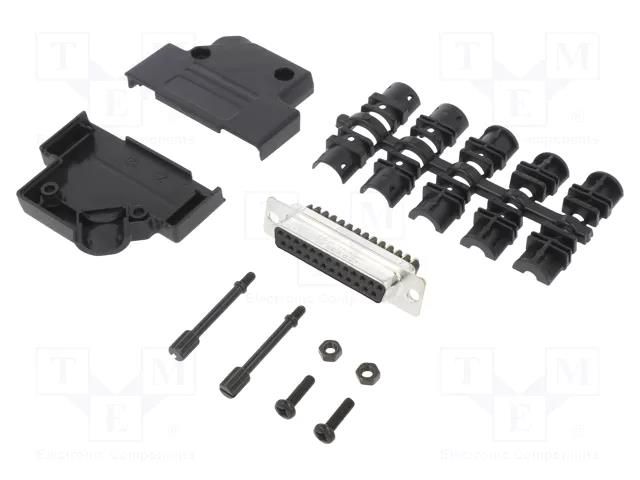 Connector: D-Sub; PIN: 25; female; angled 45°; screw terminal AMPHENOL COMMUNICATIONS SOLUTIONS D45PKP-25FSSC