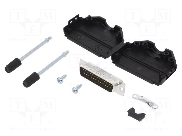 Connector: D-Sub; PIN: 25; male; straight; soldering; for cable AMPHENOL COMMUNICATIONS SOLUTIONS DPPKBK-25MSSL