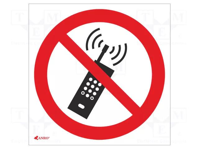 Safety sign; prohibitory; PVC; W: 200mm; H: 200mm ANRO IP/013/C/P