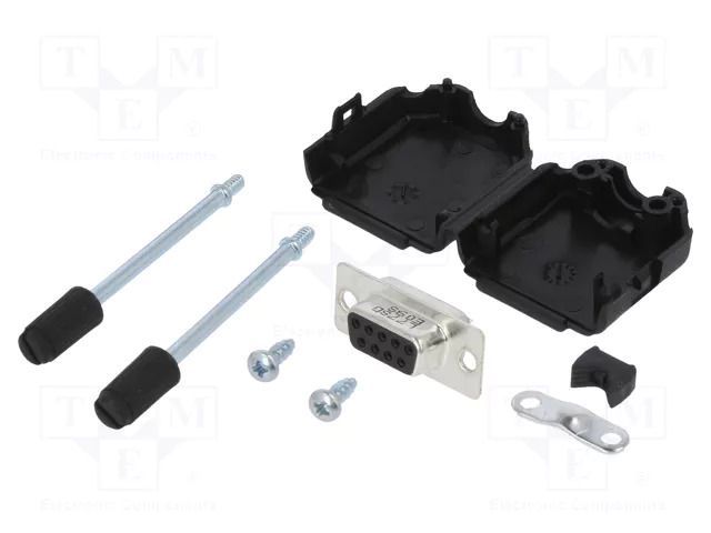 Connector: D-Sub; PIN: 9; female; straight; soldering; for cable AMPHENOL COMMUNICATIONS SOLUTIONS DPPKBK-09FSSL