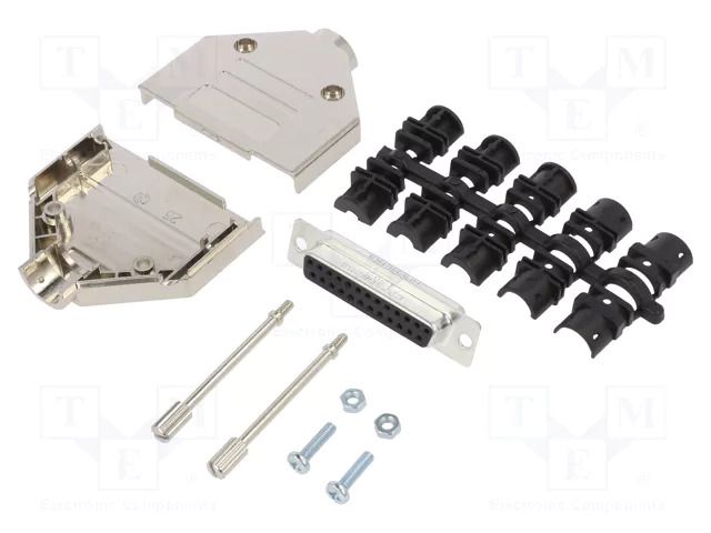 Connector: D-Sub; PIN: 25; female; straight; soldering; for cable AMPHENOL COMMUNICATIONS SOLUTIONS DTPKM-25FSSL