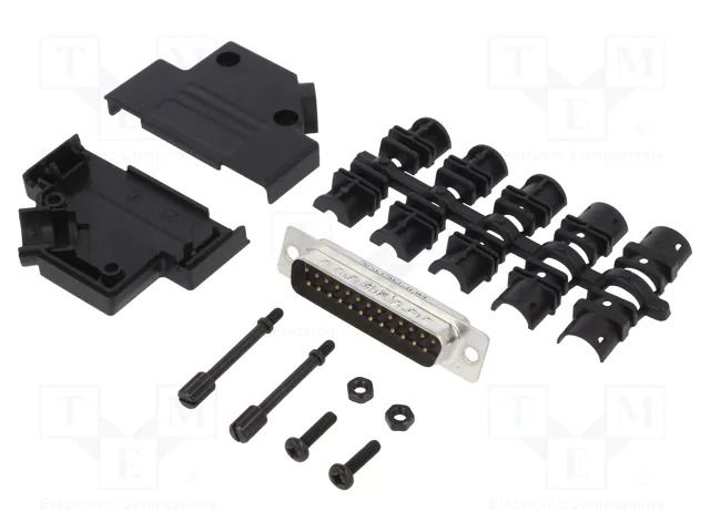 Connector: D-Sub; PIN: 25; male; straight; soldering; for cable AMPHENOL COMMUNICATIONS SOLUTIONS DTPKP-25MSSL