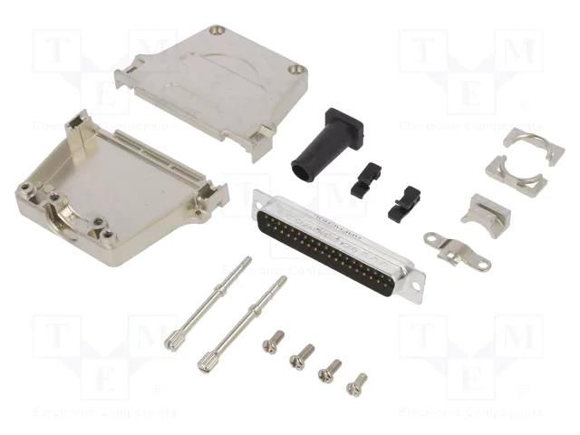 Connector: D-Sub; PIN: 37; male; straight; soldering; for cable AMPHENOL COMMUNICATIONS SOLUTIONS DTZF-LJSRG-37MSSL