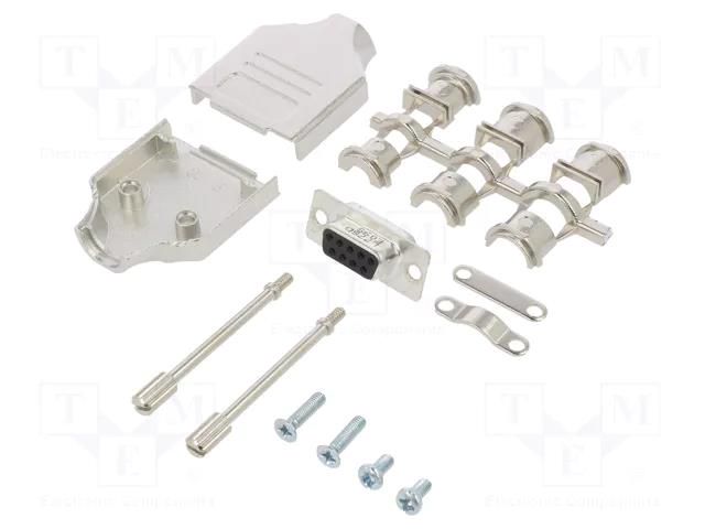 D-Sub; PIN: 9; female; straight; soldering; for cable; gold flash AMPHENOL COMMUNICATIONS SOLUTIONS MHDM-09FSSL