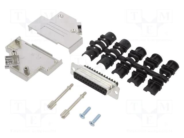 Connector: D-Sub; PIN: 25; female; angled 45°; screw terminal AMPHENOL COMMUNICATIONS SOLUTIONS D45ZK-25FSSC