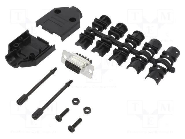 Connector: D-Sub; PIN: 9; female; straight; screw terminal AMPHENOL COMMUNICATIONS SOLUTIONS DTPKP-09FSSC