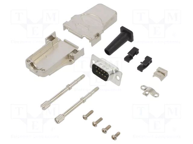 Connector: D-Sub; PIN: 9; male; straight; soldering; for cable AMPHENOL COMMUNICATIONS SOLUTIONS DTZF-LJSRG-09MSSL