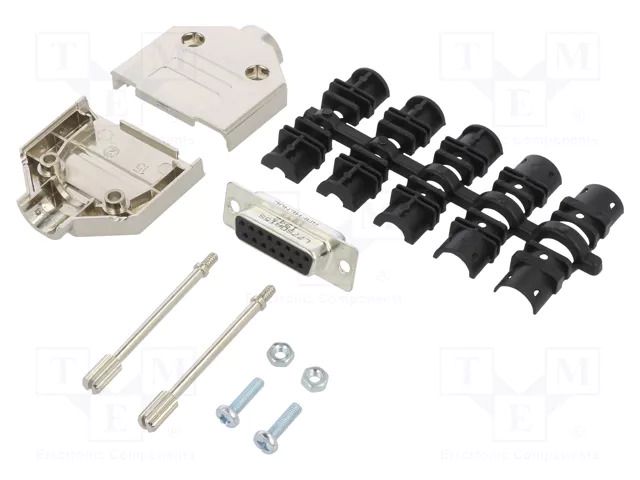 Connector: D-Sub; PIN: 15; female; straight; soldering; for cable AMPHENOL COMMUNICATIONS SOLUTIONS DTPKM-15FSSL