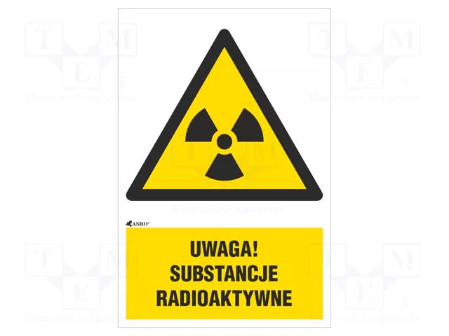 Safety sign; warning; self-adhesive folie; W: 200mm; H: 300mm ANRO IW/003/1/C1/F