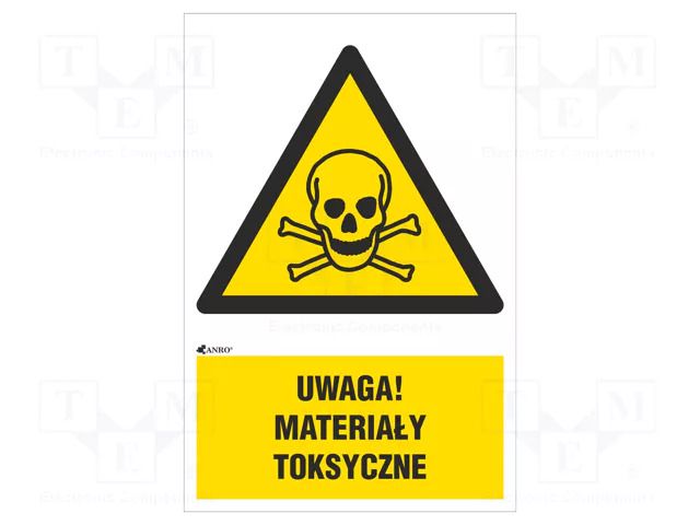 Safety sign; warning; self-adhesive folie; W: 200mm; H: 300mm ANRO IW/016/1/C1/F