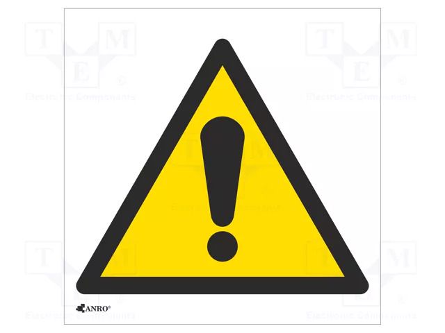 Safety sign; warning; PVC; W: 200mm; H: 200mm ANRO IW/001/C/P